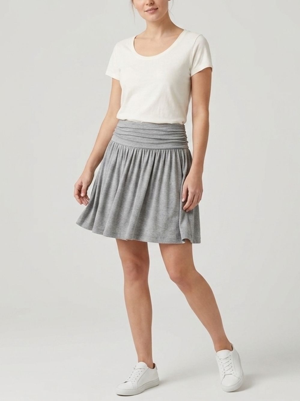 Xhilaration Gray Jersey Circle Skirt